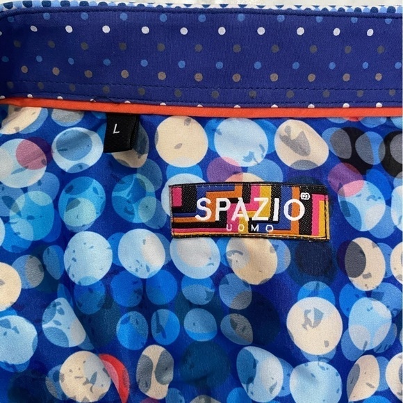Spazio Slim Fit Short Sleeve Button Down Shirt L - Picture 6 of 6